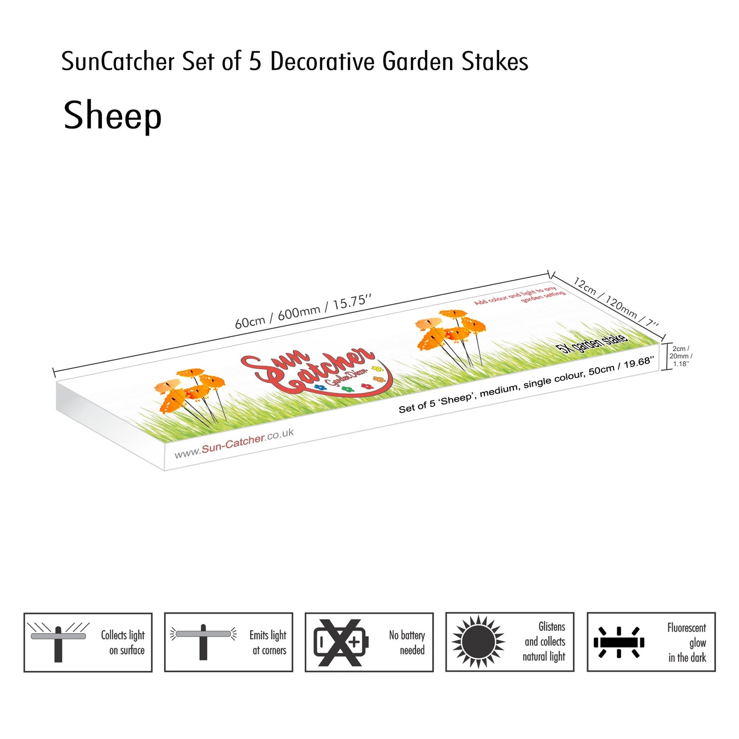 Garden Décor Ornaments Set of 5 'Sheep'