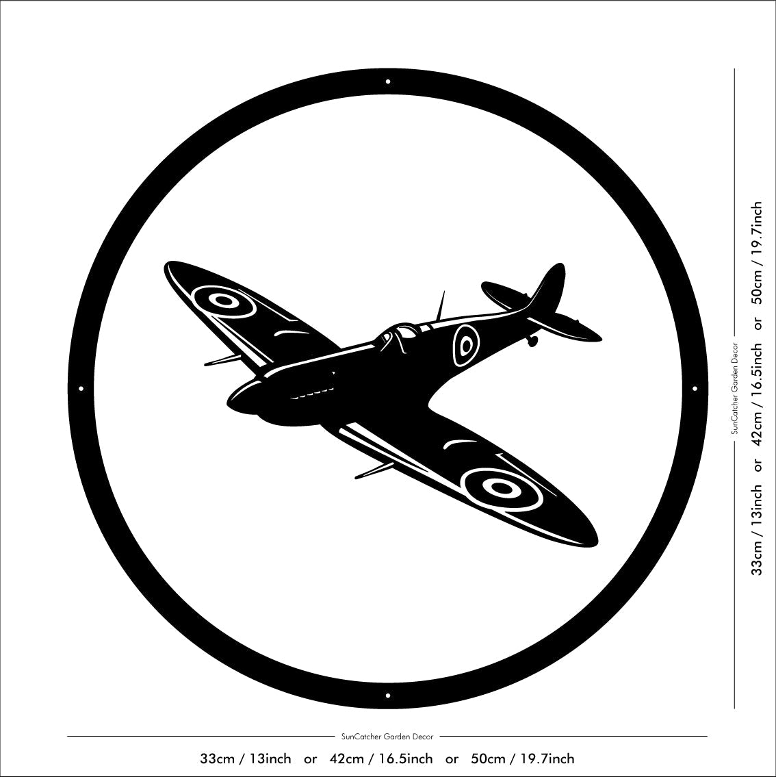 Round SunCatcher Garden Mirror Spitfire