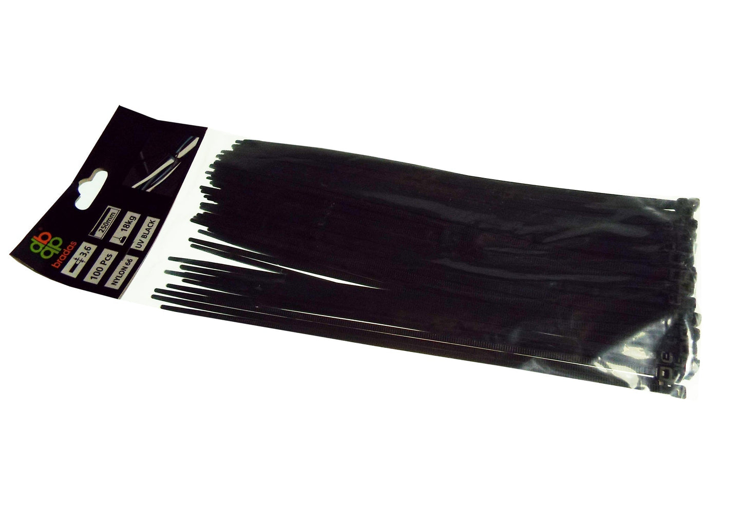 100 Cable Ties (4.8mm x 500mm) Black