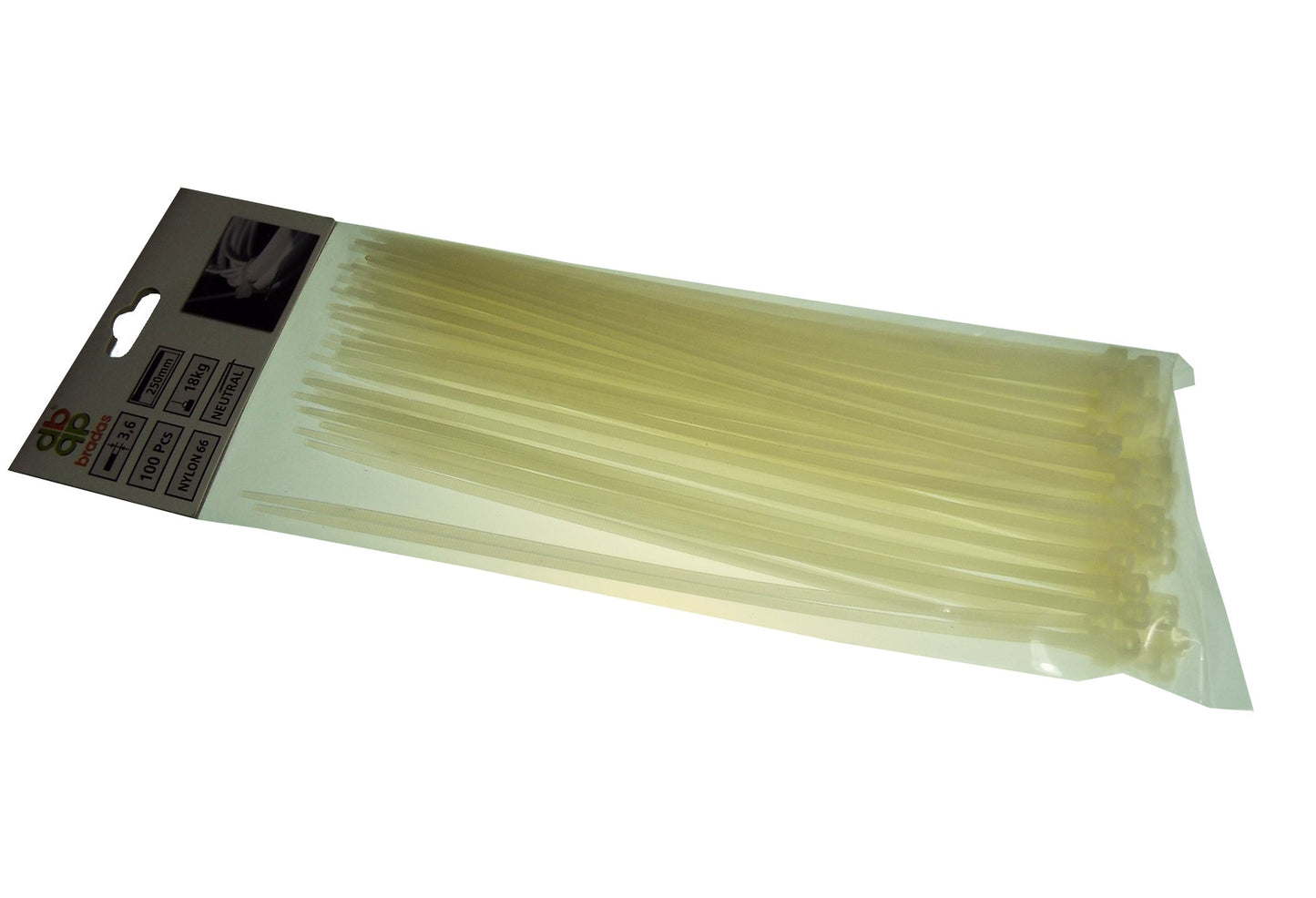 100 Cable Ties (4.8mm x 500mm) Neutral