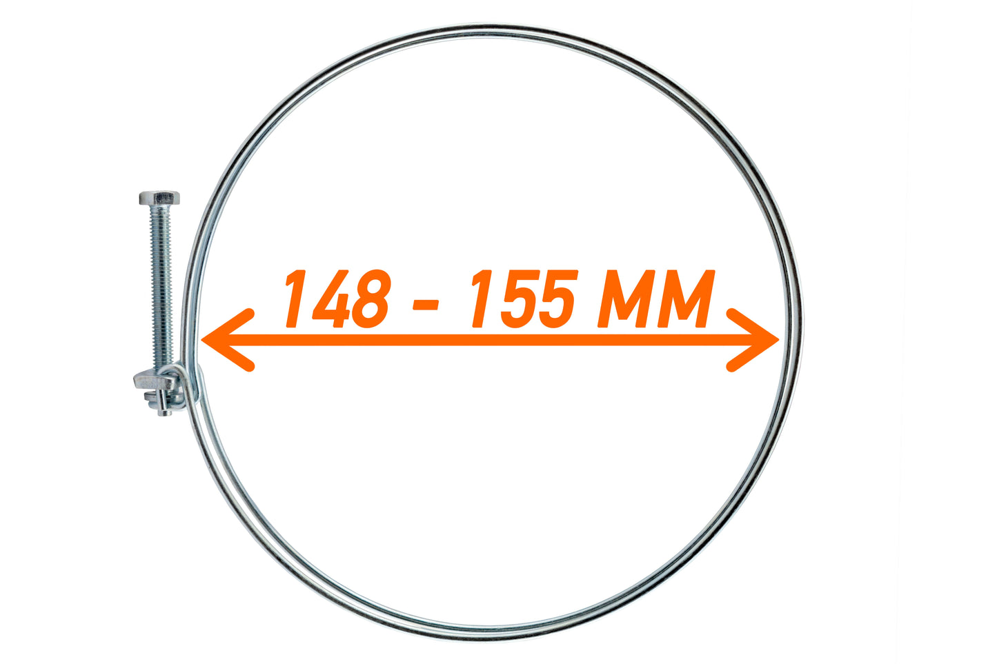 Double Wire Hose Clamp Galvanised 148mm-155mm