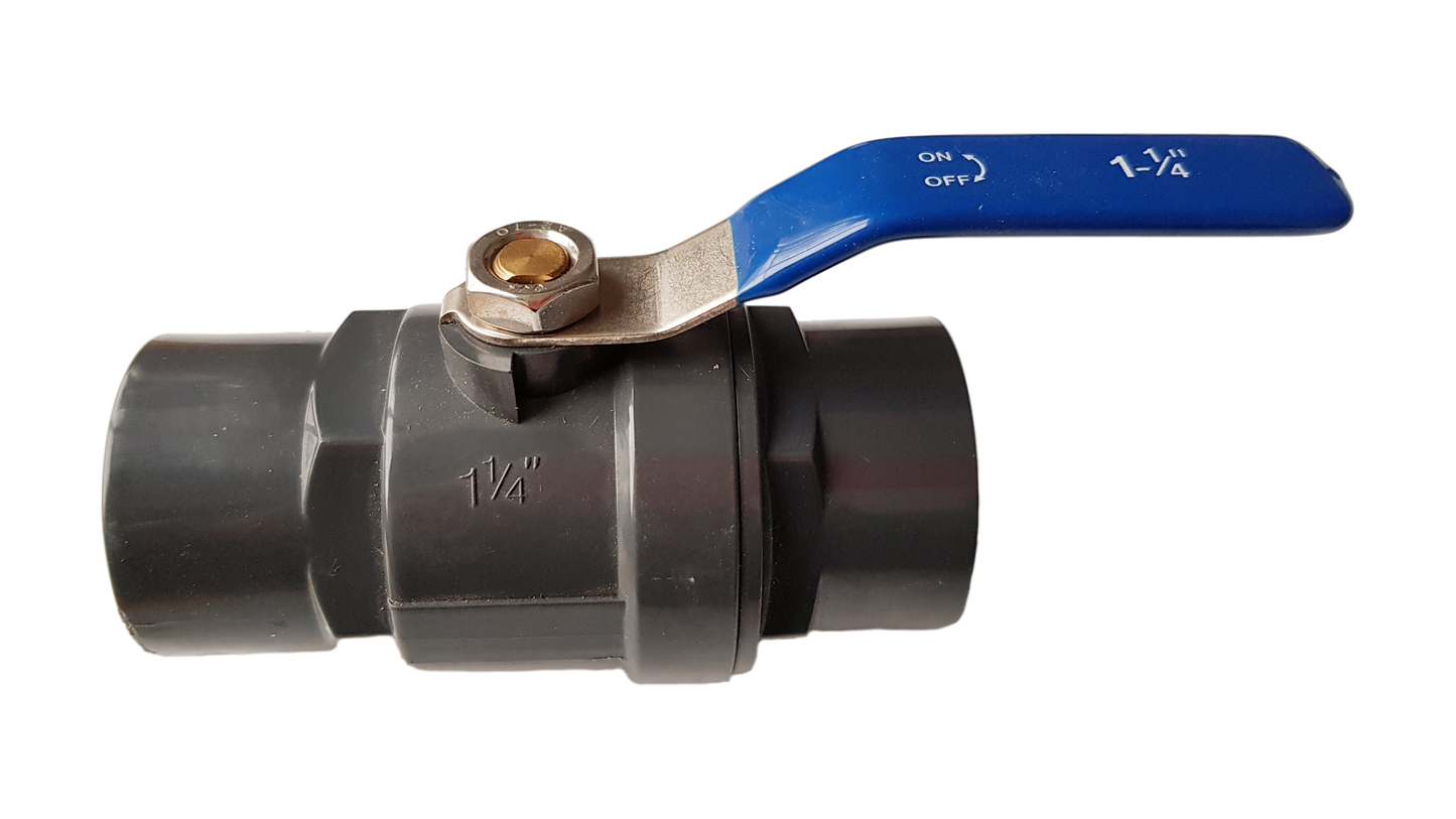 PP 1.25" BSPF Stopcock with Stainless Steel Ball Valve and Handle