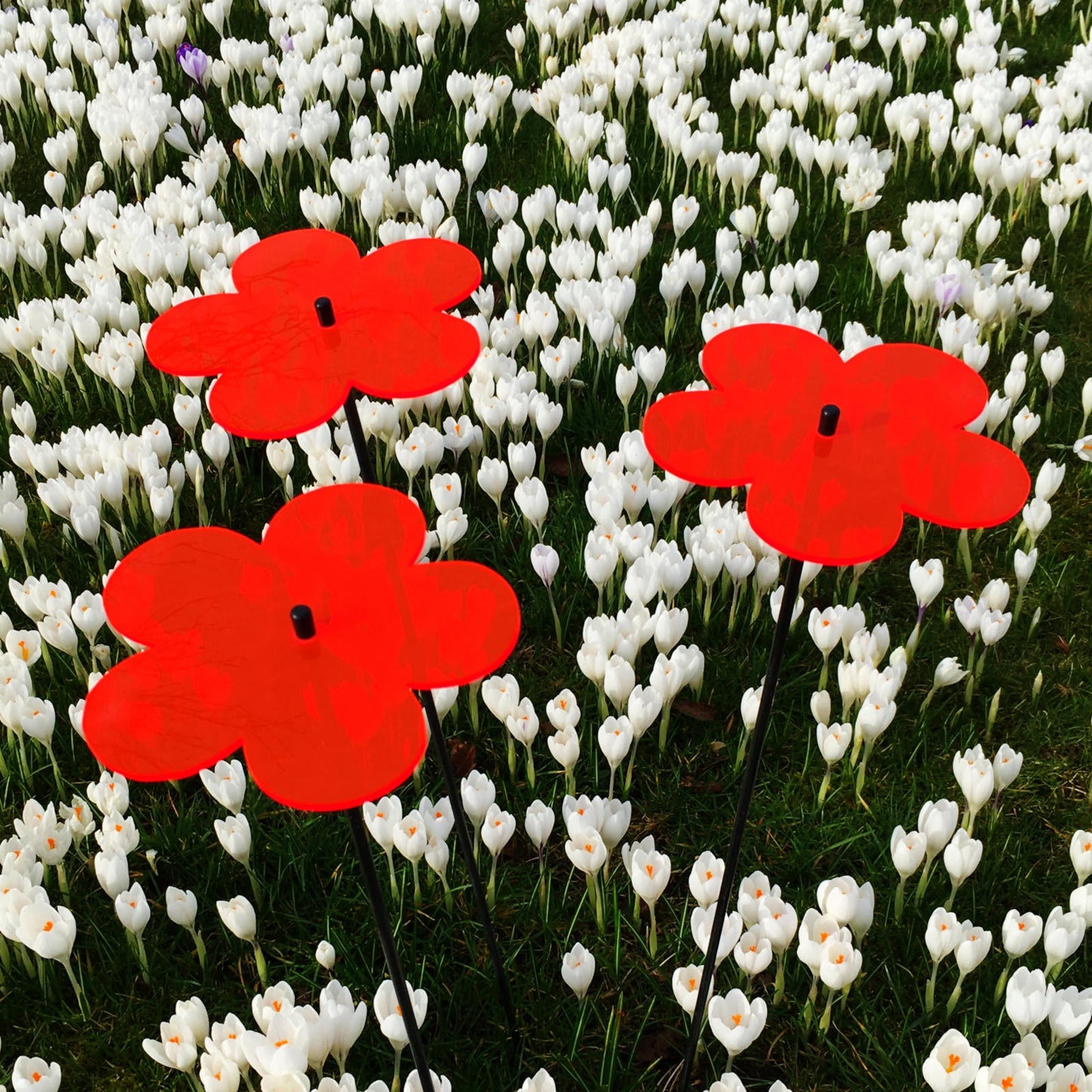 Large Garden Decor Ornaments Set of 3 'Blossoms'