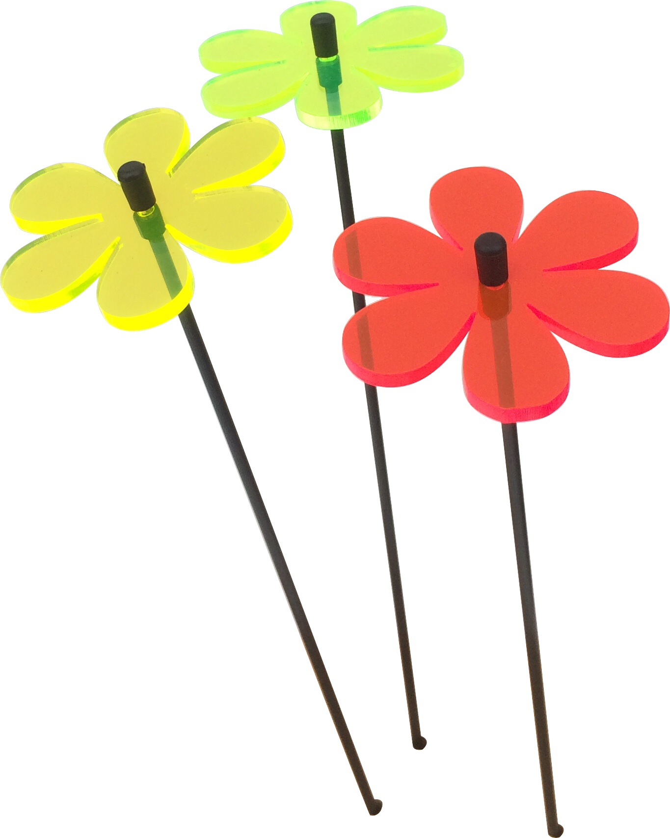 Garden Décor Ornament Set of 3 SunCatcher Daisy Colourful Flower