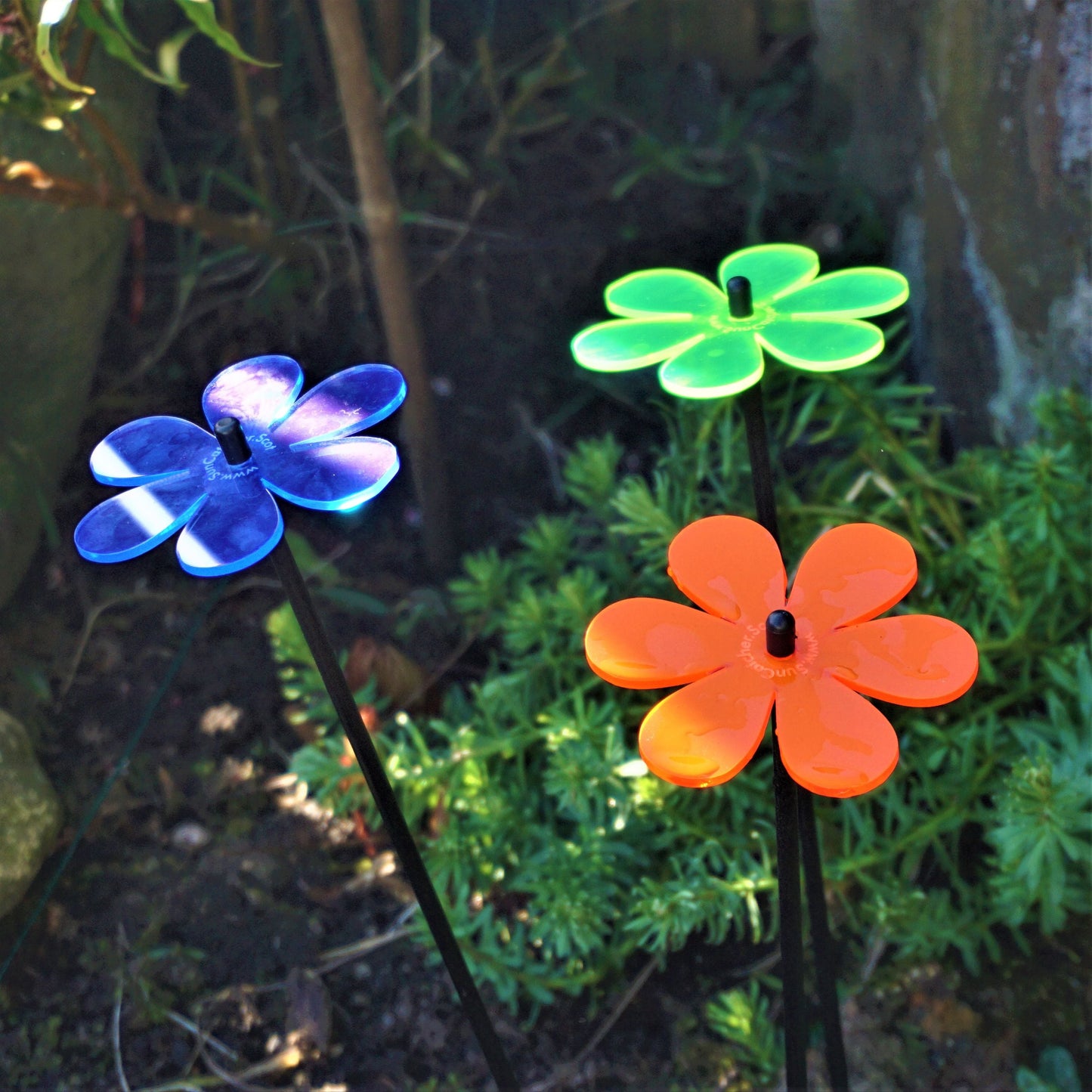 Garden Décor Ornaments Set of 3 'Daisies'