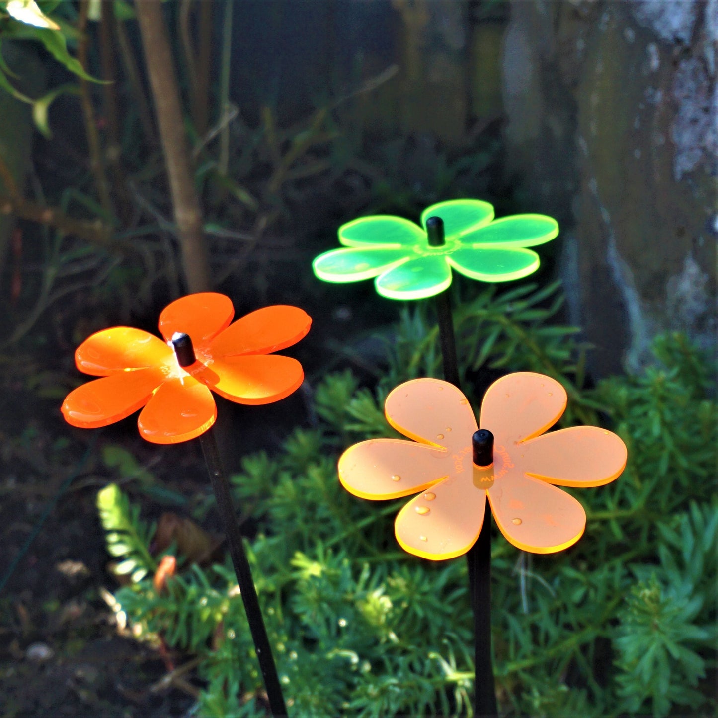 Garden Décor Ornaments Set of 3 'Daisies'