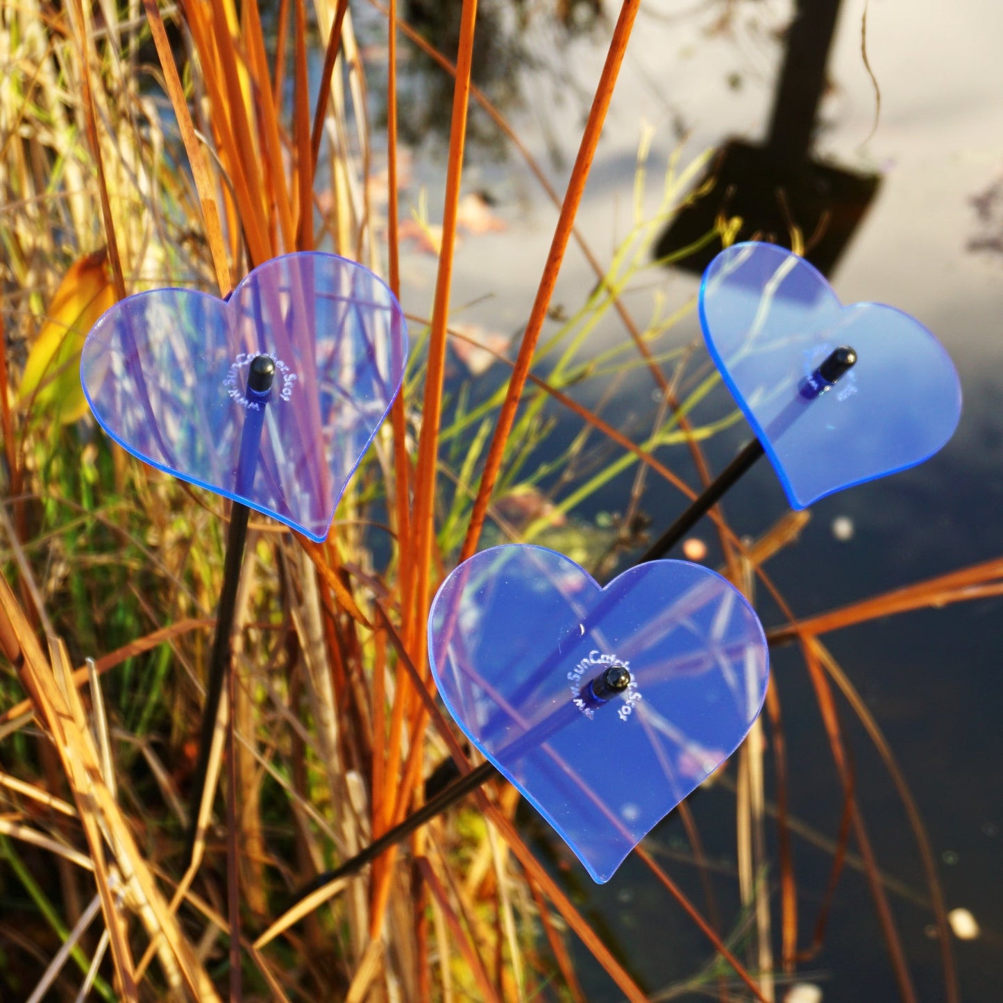 Garden Décor Ornaments Set of 3 'Hearts'