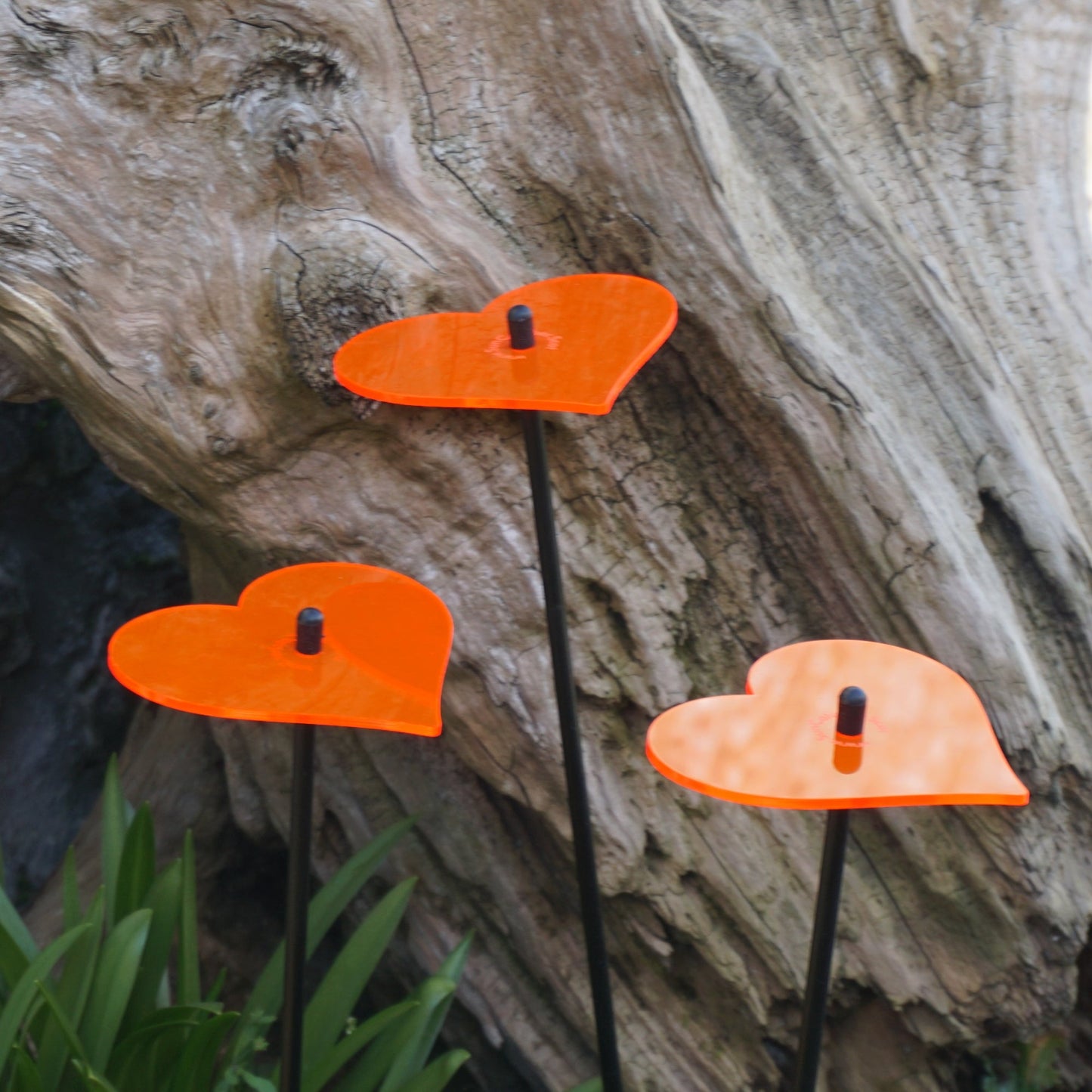 Garden Décor Ornaments Set of 3 'Hearts'