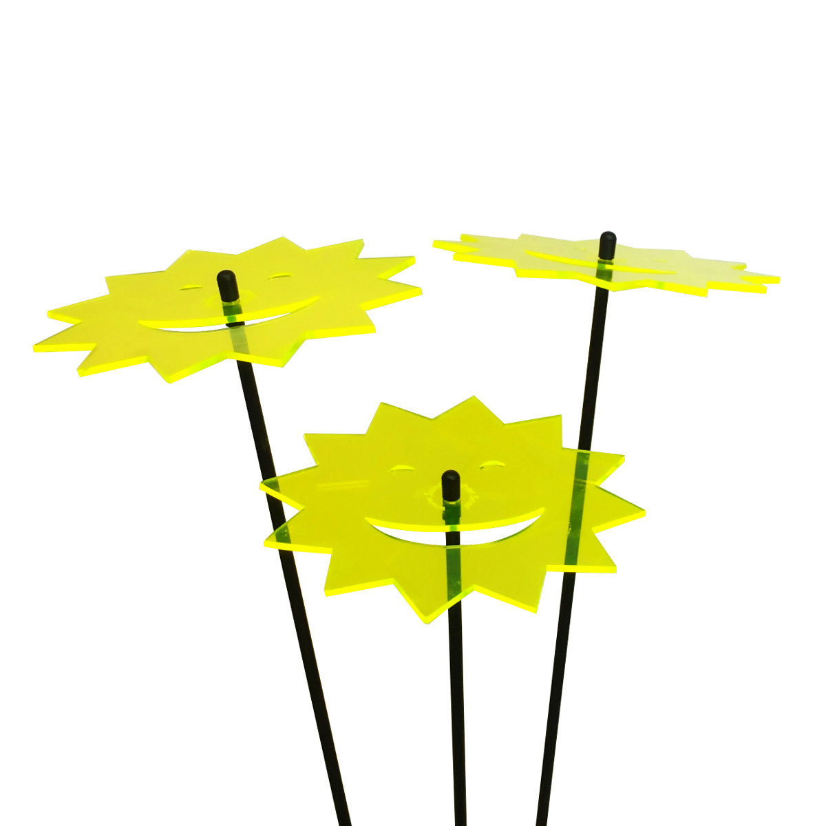 Large Garden Décor Ornaments Set of 3 'Laughing Suns'