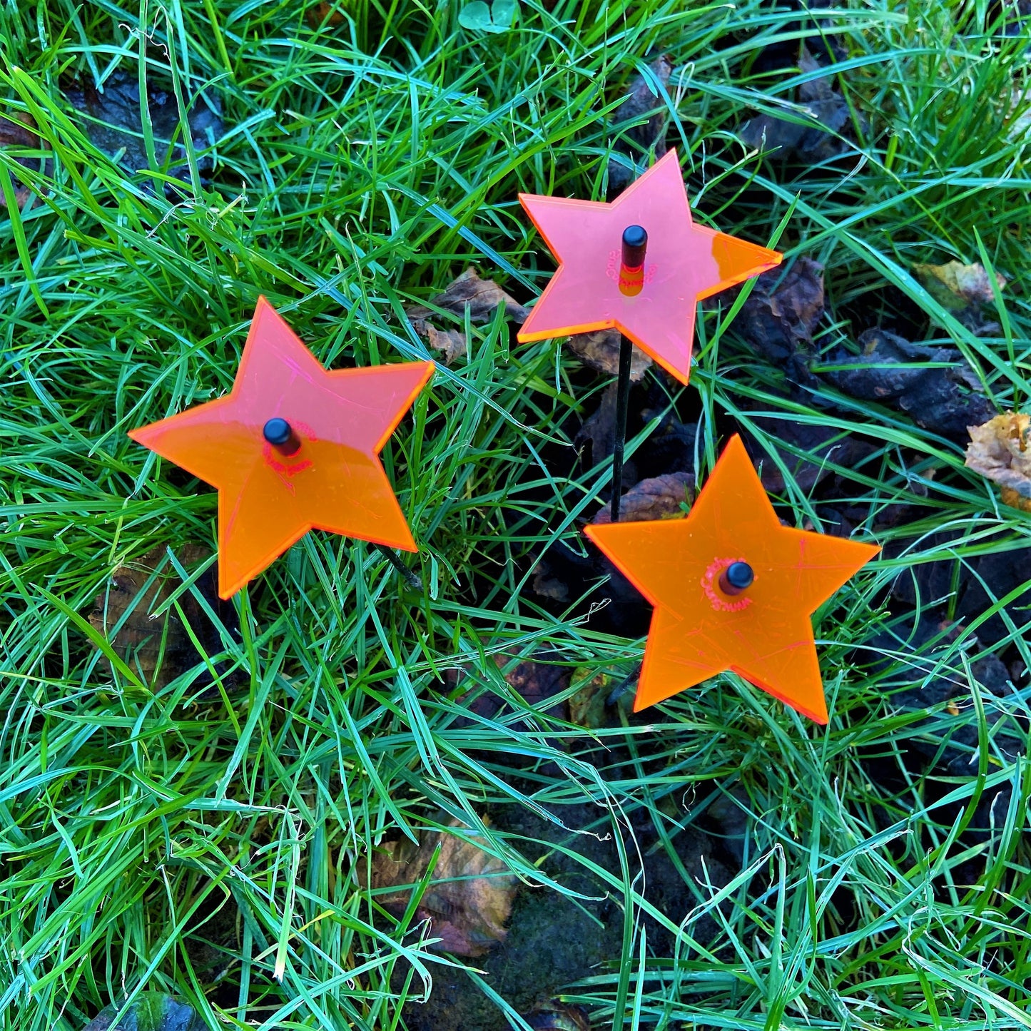 Small Garden Décor Ornaments Set of 3 Shining Stars