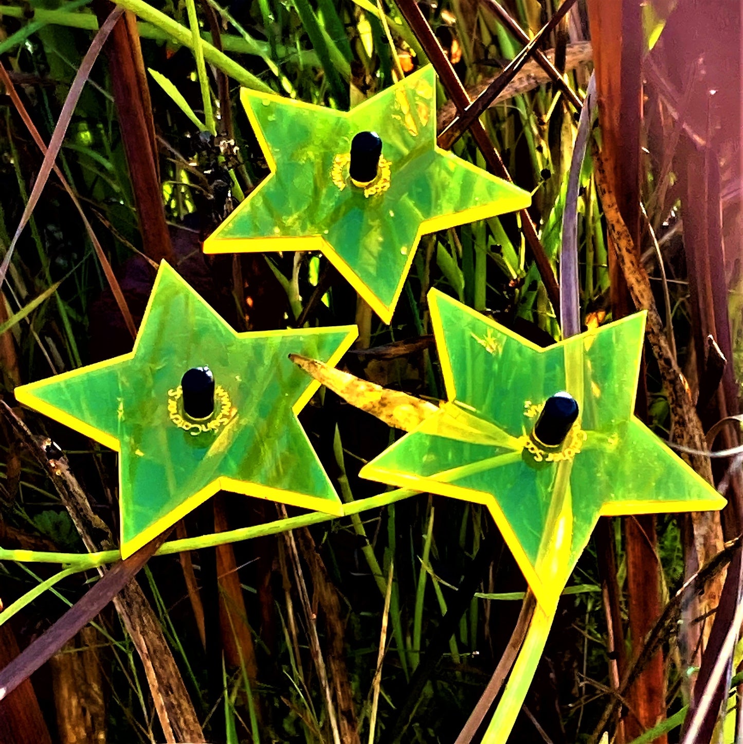 Small Garden Décor Ornaments Set of 3 Shining Stars