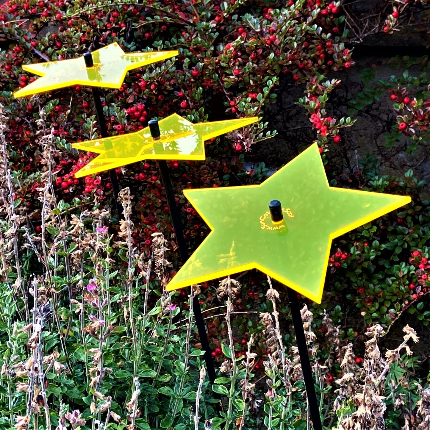 Large Garden Décor Ornaments Set of 3 'Shining Star'