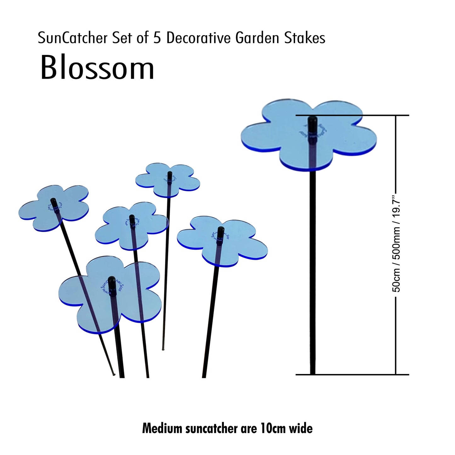 Garden Décor Ornaments Set of 5 'Blossoms' Medium