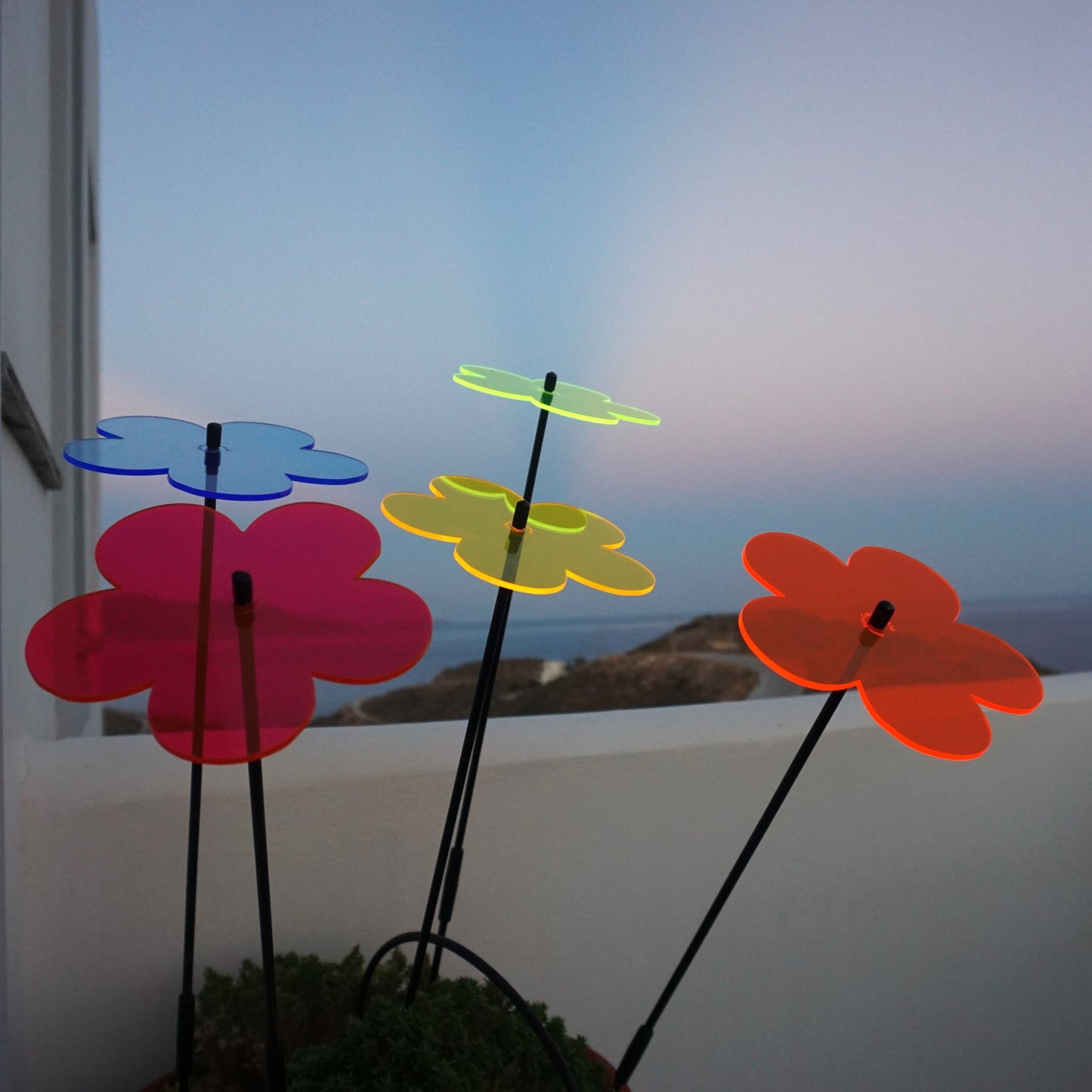 Large Garden Décor Ornaments Set of 5 'Blossoms'