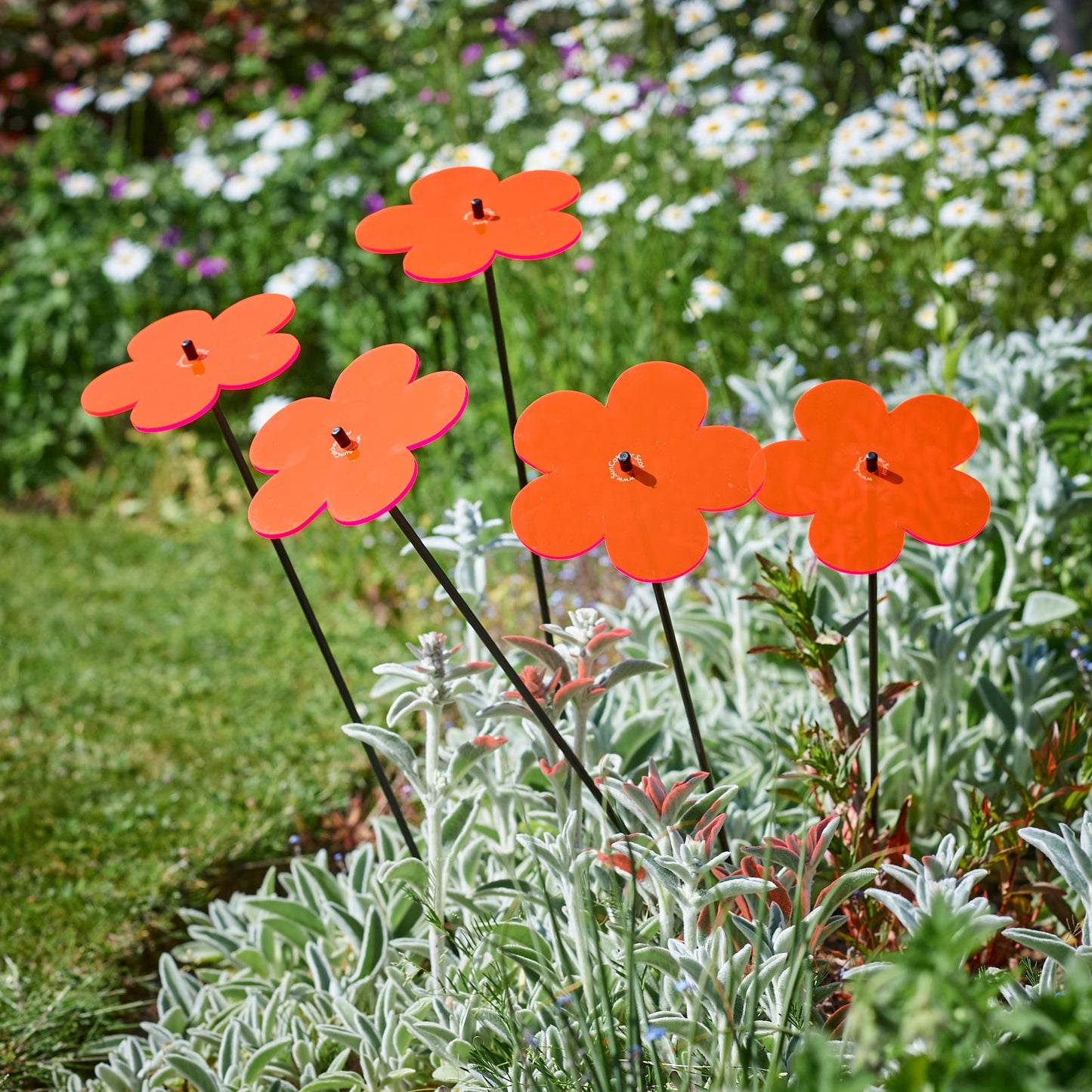 Large Garden Décor Ornaments Set of 5 'Blossoms'