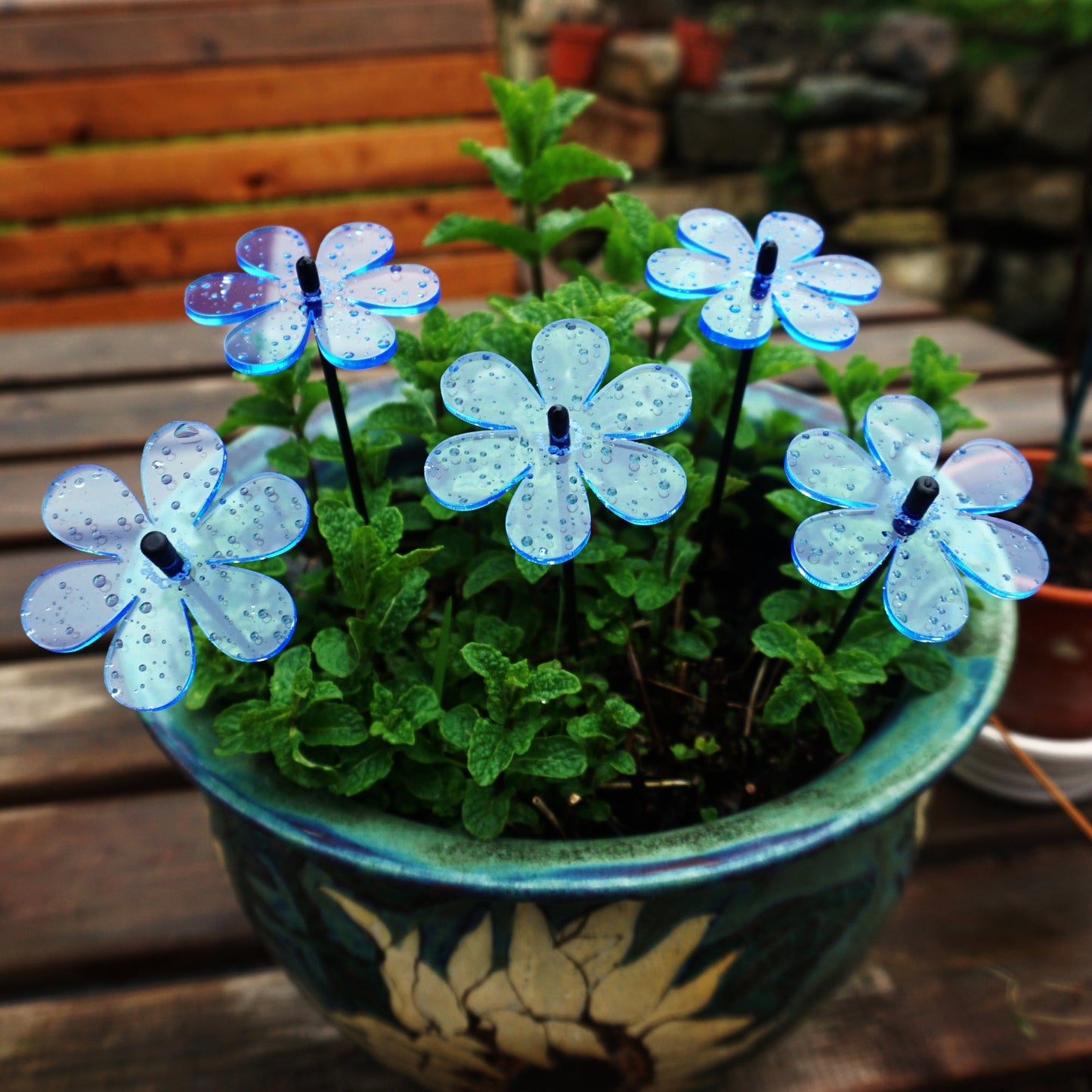 Small Garden Décor Ornaments Set of 5 Daisy