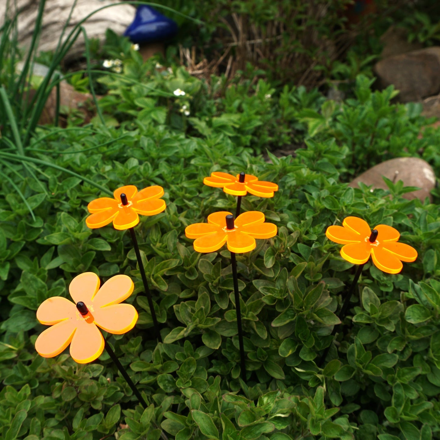 Small Garden Décor Ornaments Set of 5 Daisy