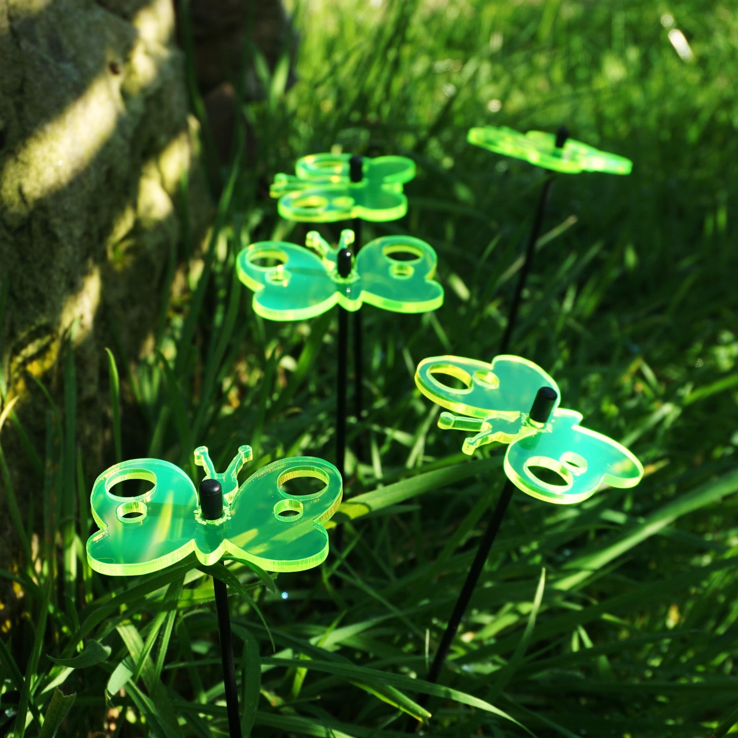 Small Garden Décor Ornaments Set of 5 'Peacock Butterfly'