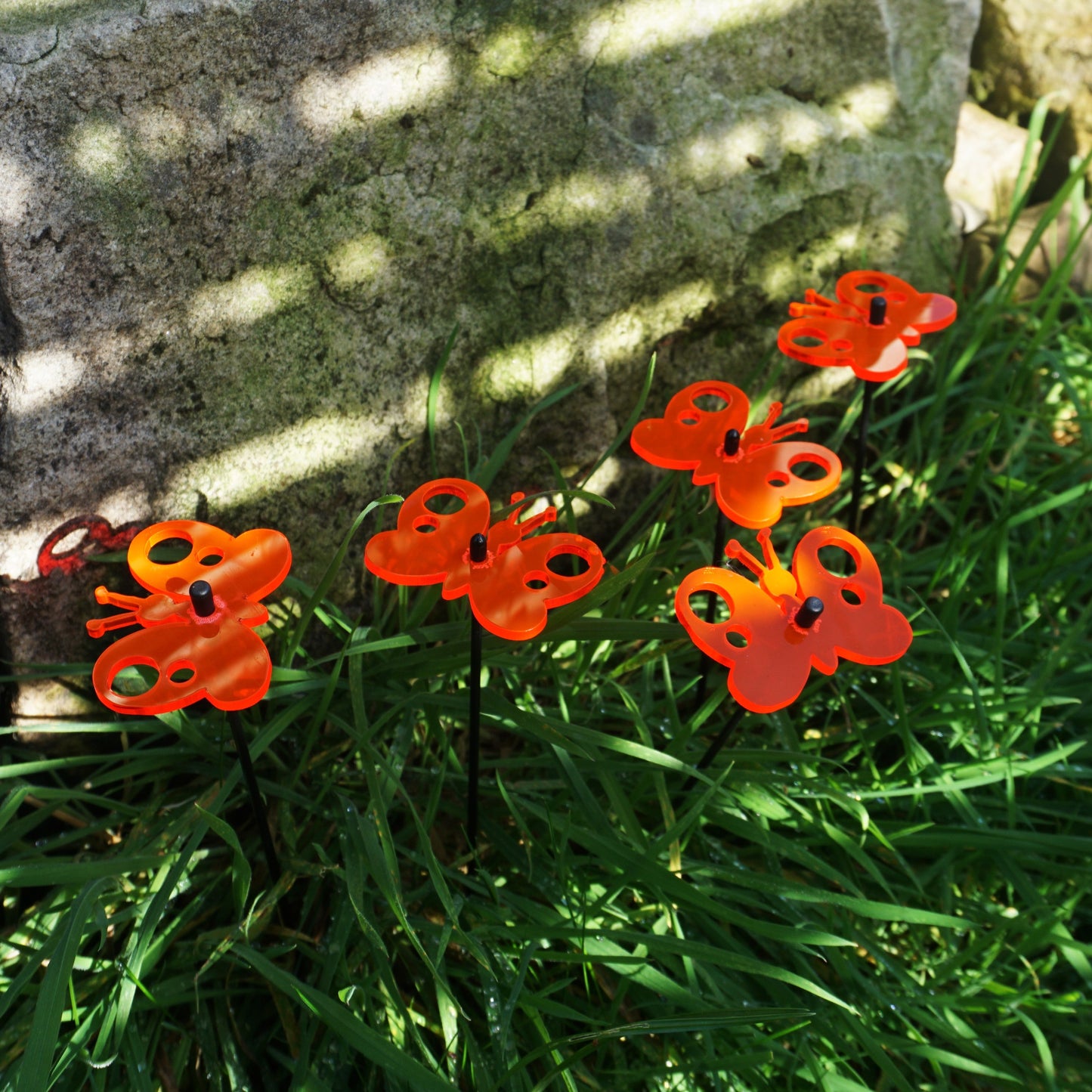 Small Garden Décor Ornaments Set of 5 'Peacock Butterfly'