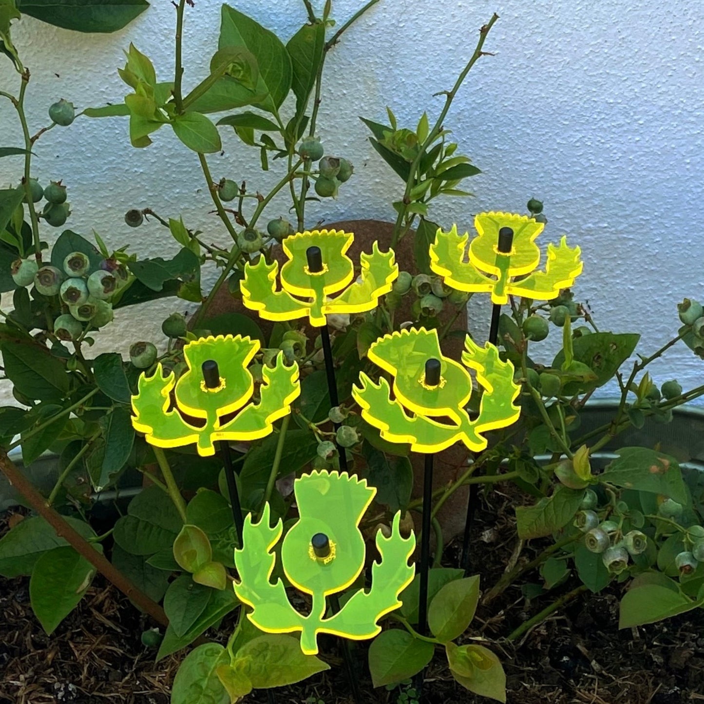 Small Garden Décor Ornaments Set of 5 'Scottish Thistle'