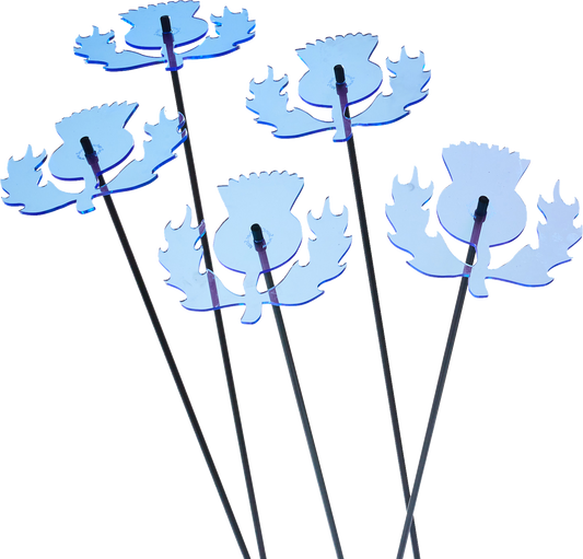 Large Garden Décor Ornaments Set of 5 'Scottish Thistles'
