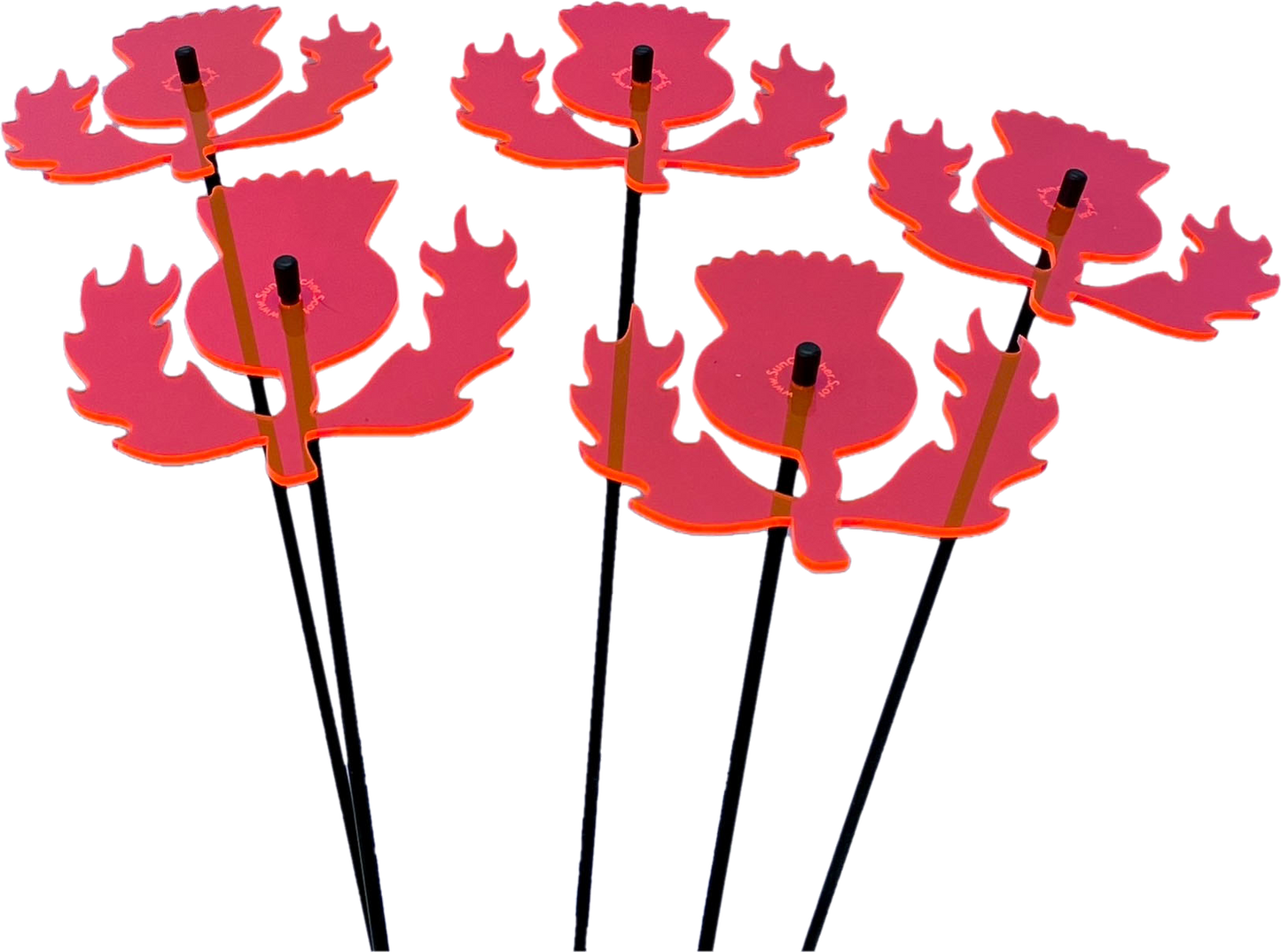 Large Garden Décor Ornaments Set of 5 'Scottish Thistles'