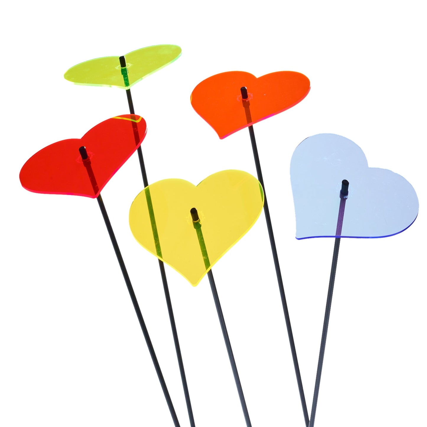 Large Garden Décor Ornaments Set of 5 'Hearts'