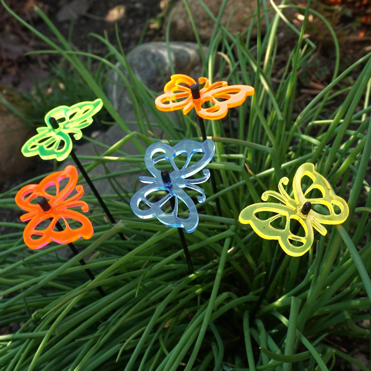 Large Garden Décor Ornaments Set of 5 'Comma Butterflies'