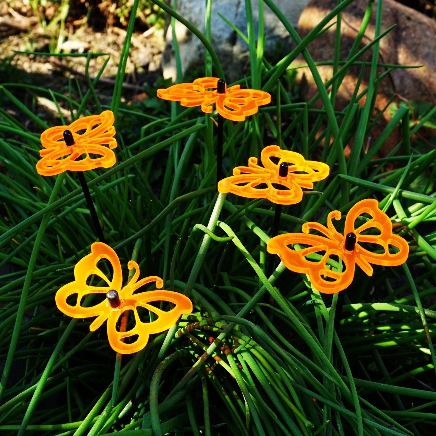 Large Garden Décor Ornaments Set of 5 'Comma Butterflies'