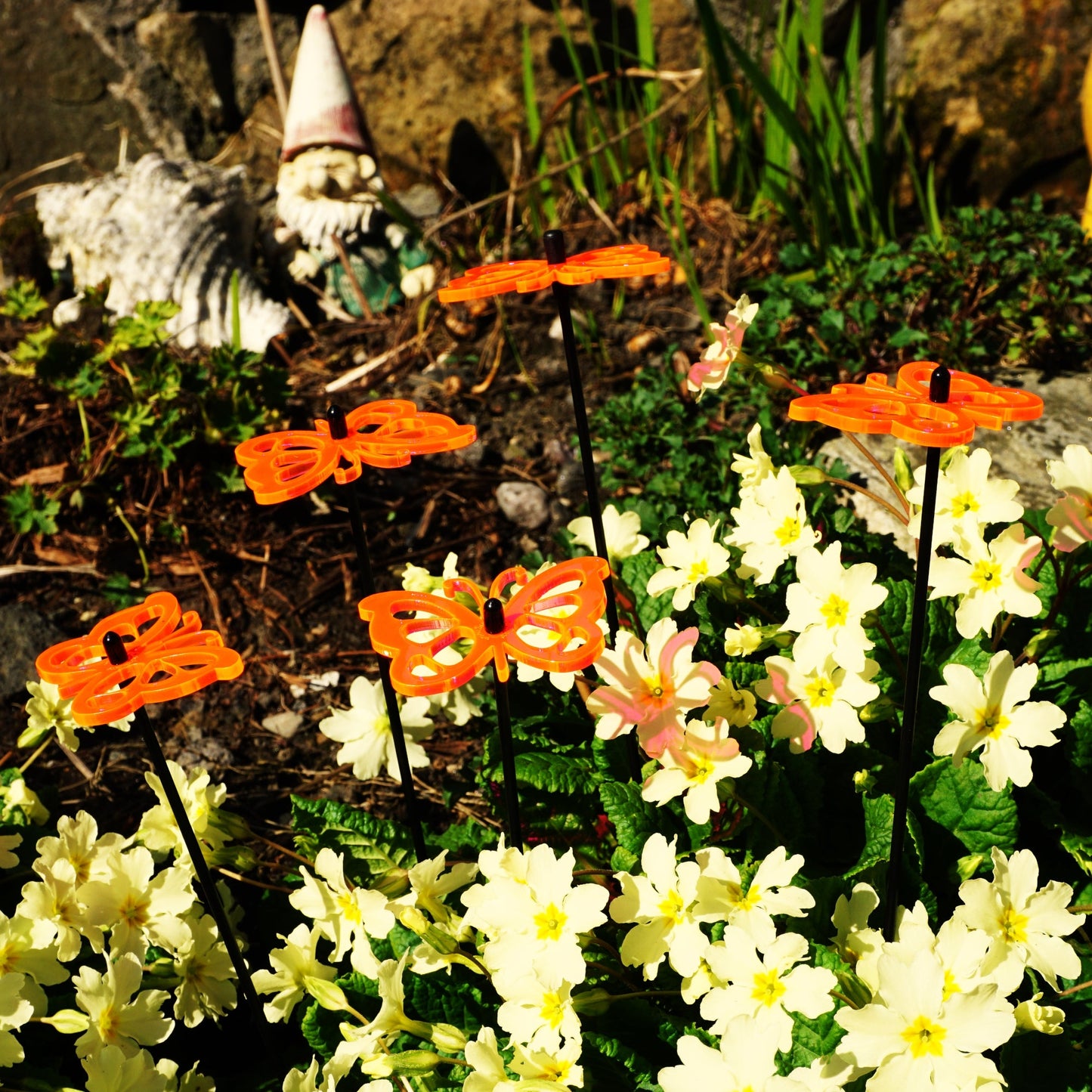 Large Garden Décor Ornaments Set of 5 'Comma Butterflies'