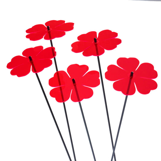 Garden Décor Ornaments Set of 5 'Double Blossoms'
