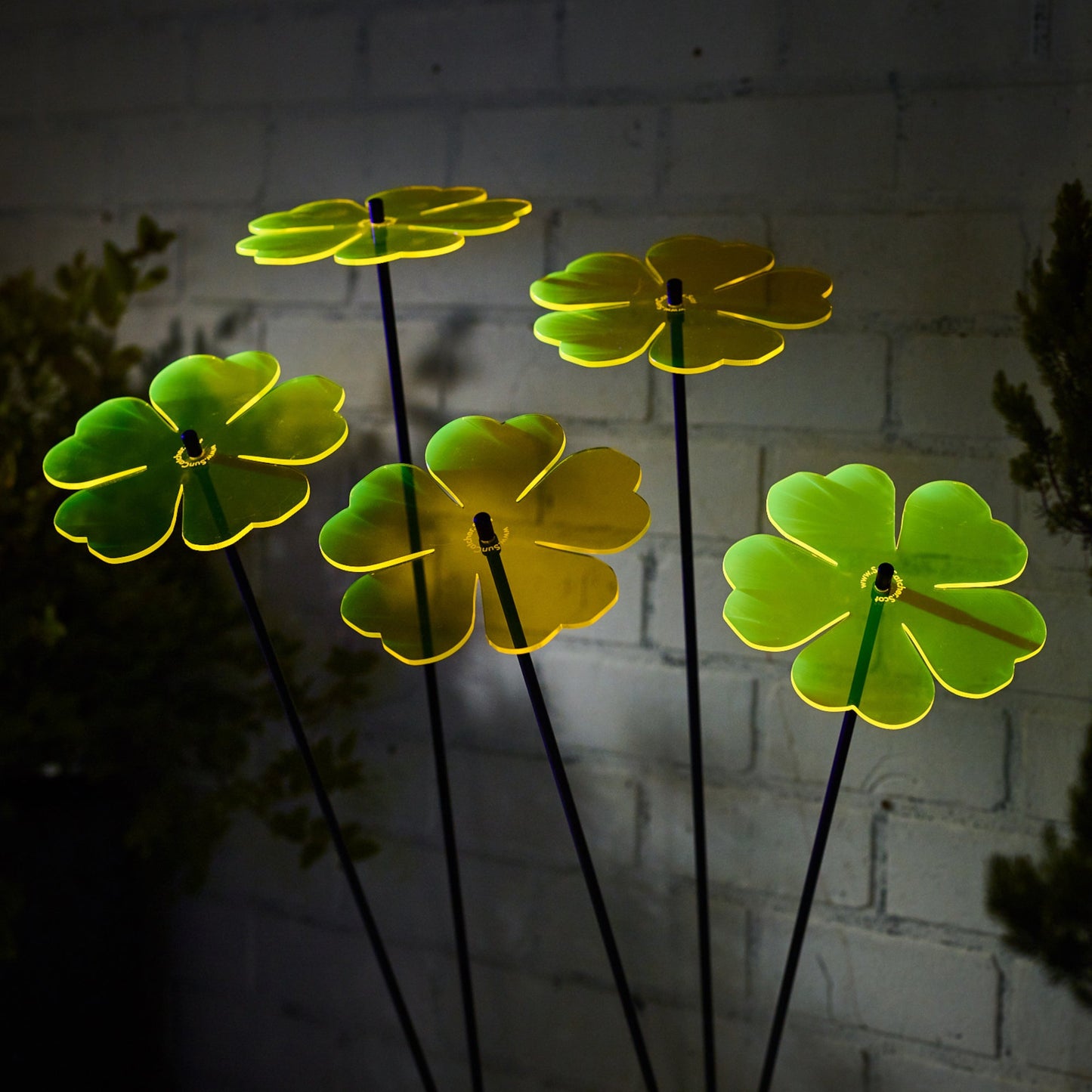 Large Garden Décor Ornaments Set of 5 'Double Blossoms'