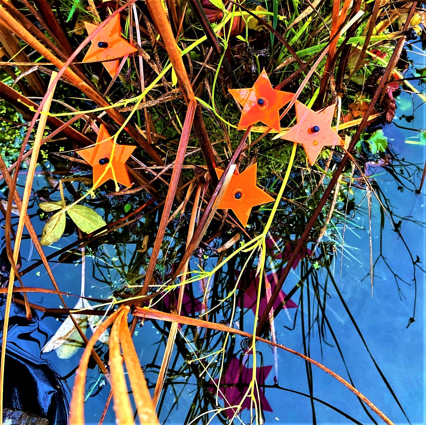 Garden Décor Ornaments Set of 5 small 'Shining Stars'