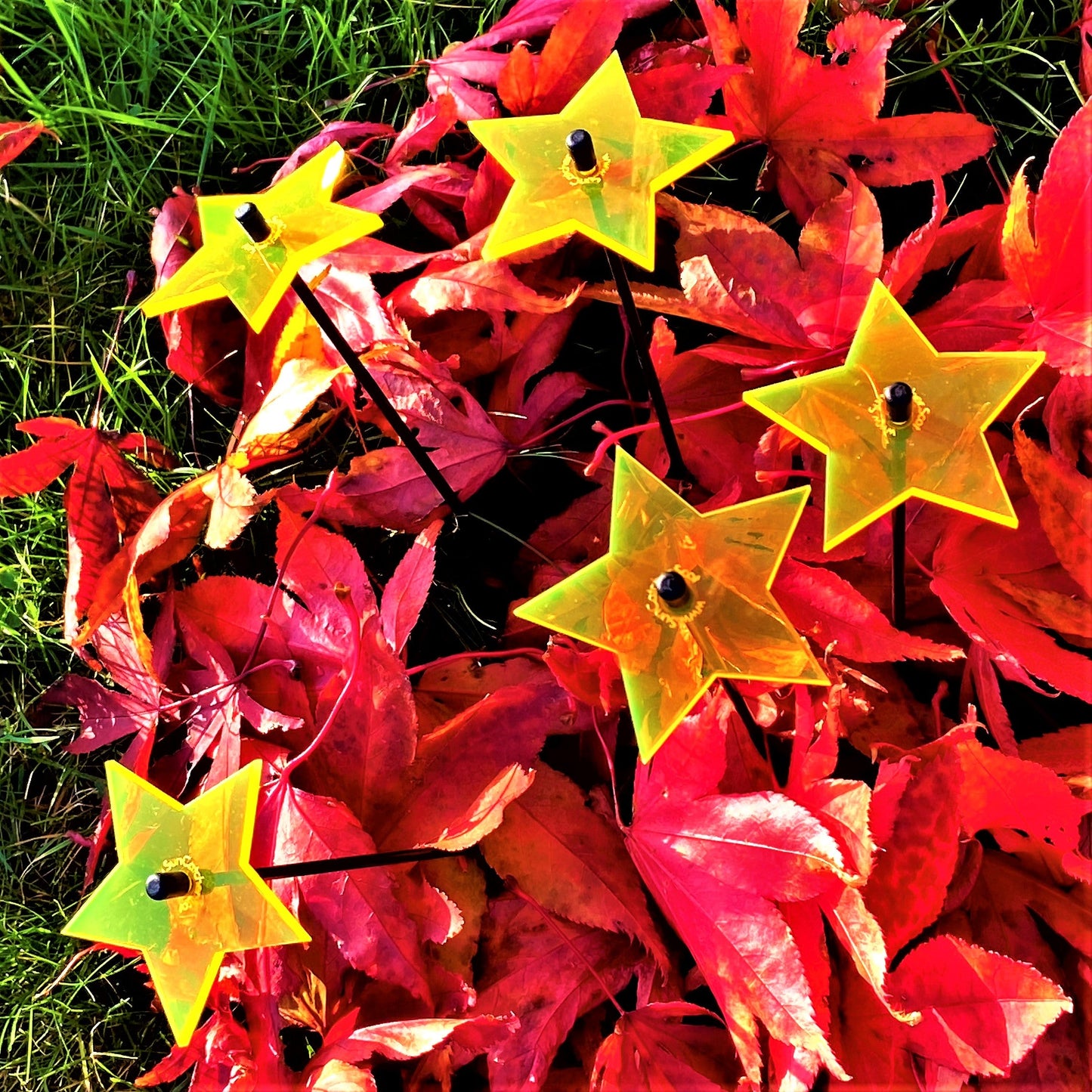 Garden Décor Ornaments Set of 5 small 'Shining Stars'