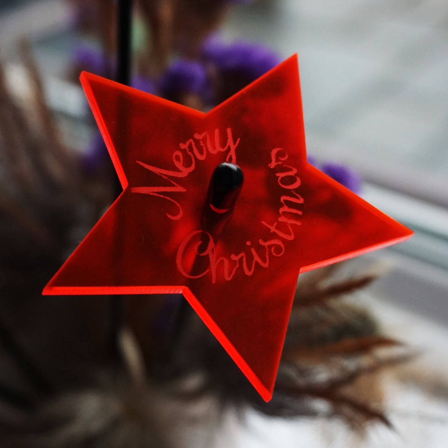 Small Set of 5 Shining Stars with Merry Christmas Message