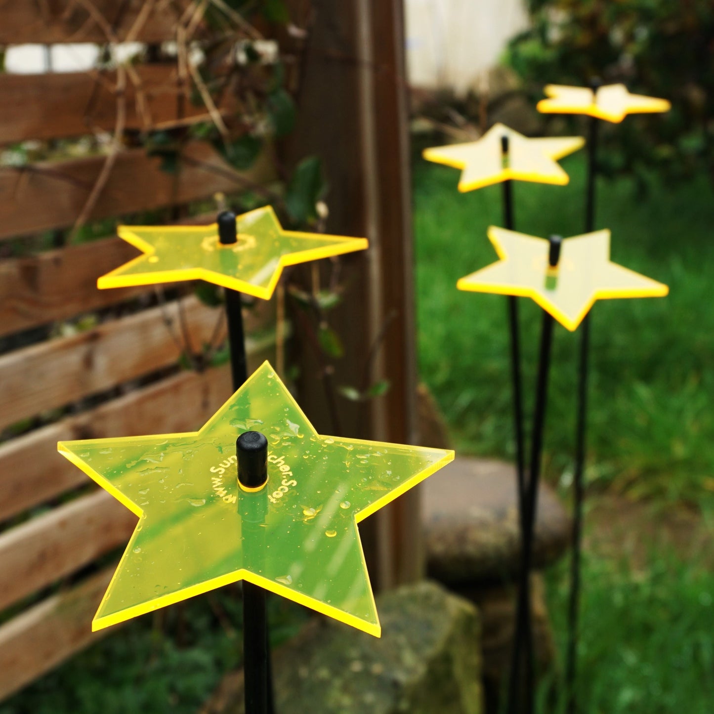 Garden Décor Ornaments Set of 5 'Shining Stars'