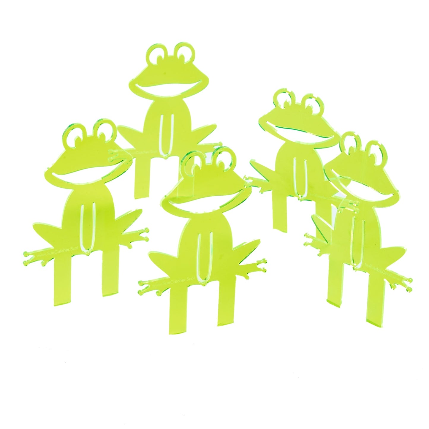 Garden Décor Ornament Stakes Set of 5 'Happy Frogs'