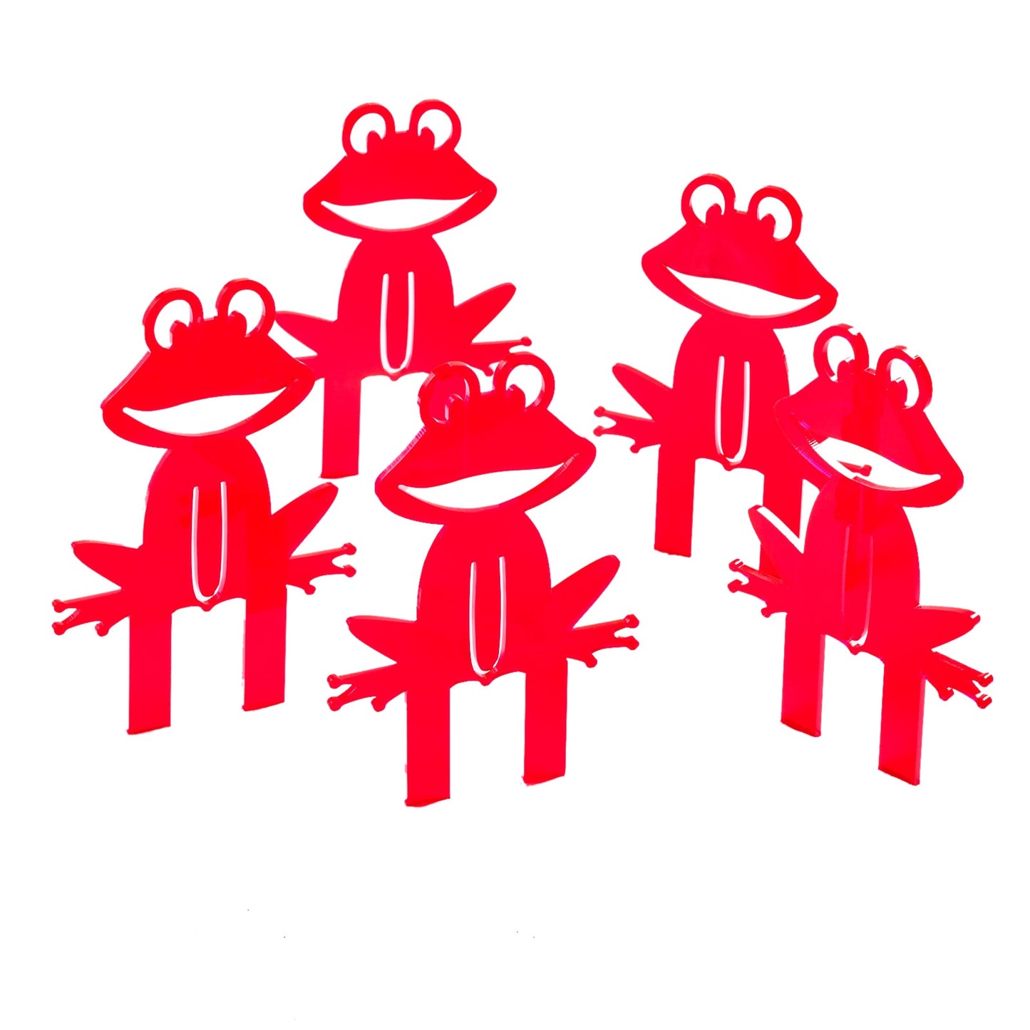 Garden Décor Ornament Stakes Set of 5 'Happy Frogs'