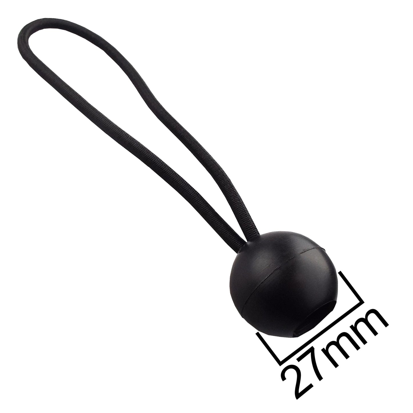 Bungee Ball 6" Black - Bungee Cords with Balls, Tarpaulin Bungee Cords, Elastic Bungee Strap - Black