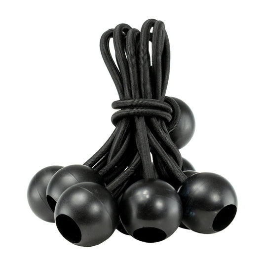 Bungee Ball 6" Black - Bungee Cords with Balls, Tarpaulin Bungee Cords, Elastic Bungee Strap - Black