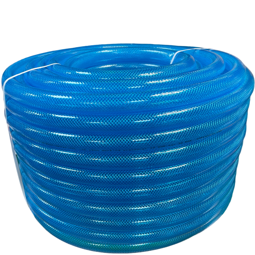 Braided Fuel Hose Blue Transparent PVC 25mm*2.6mm