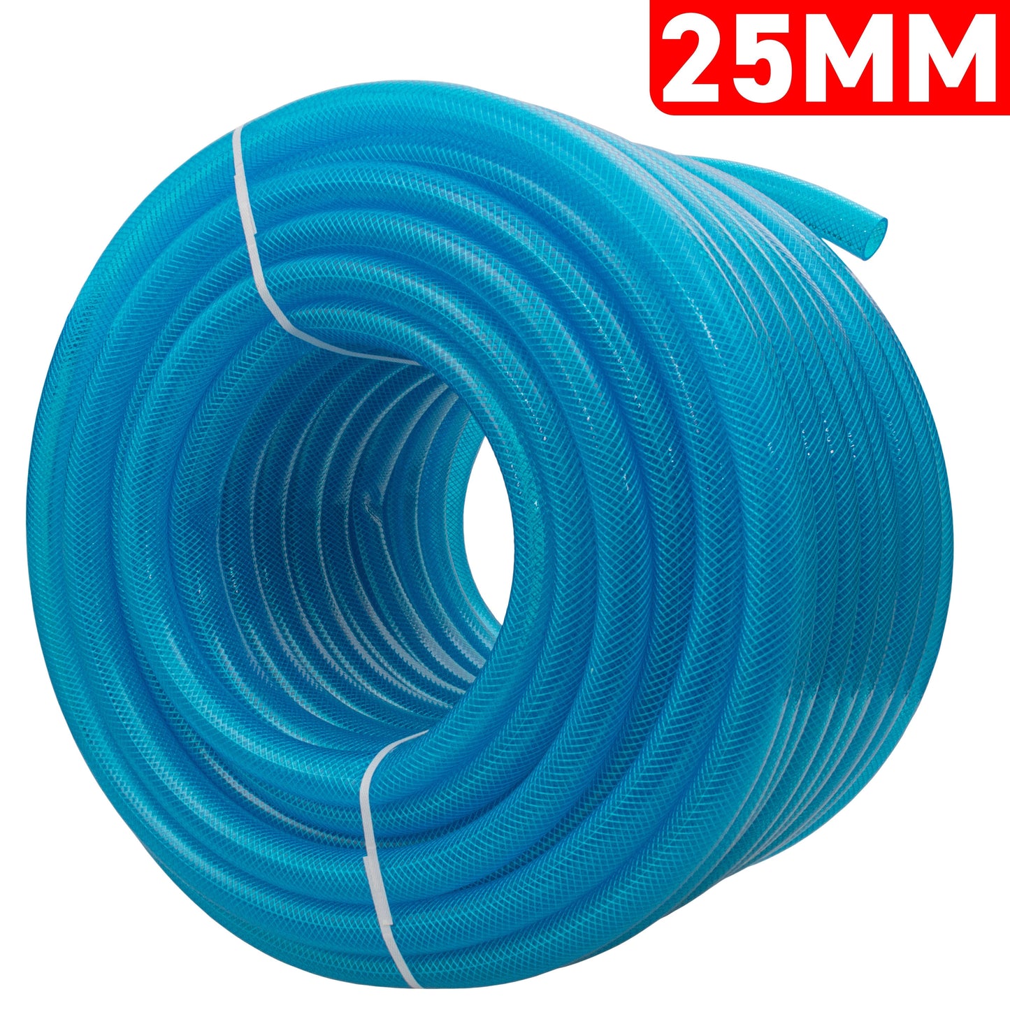 Braided Fuel Hose Blue Transparent PVC 25mm*2.6mm