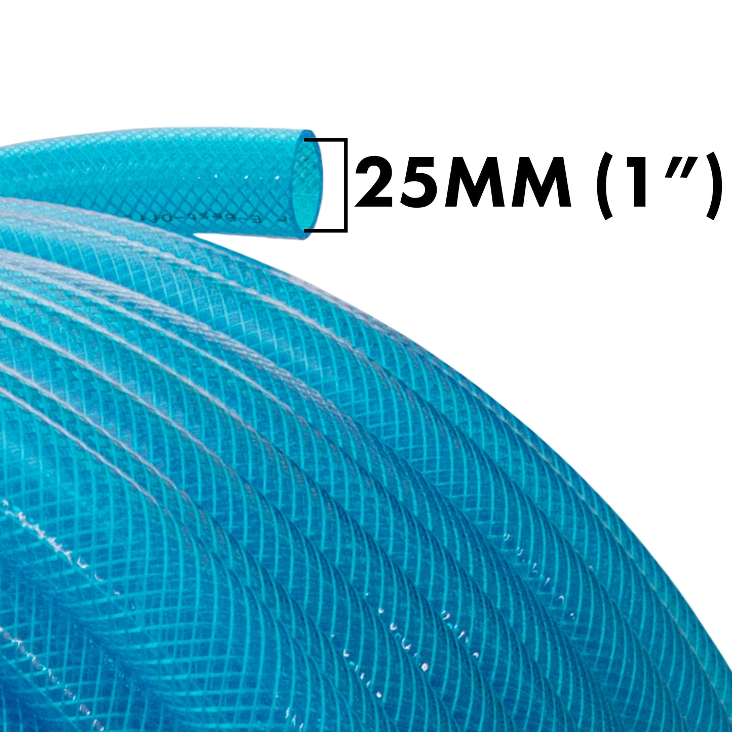 Braided Fuel Hose Blue Transparent PVC 25mm*2.6mm