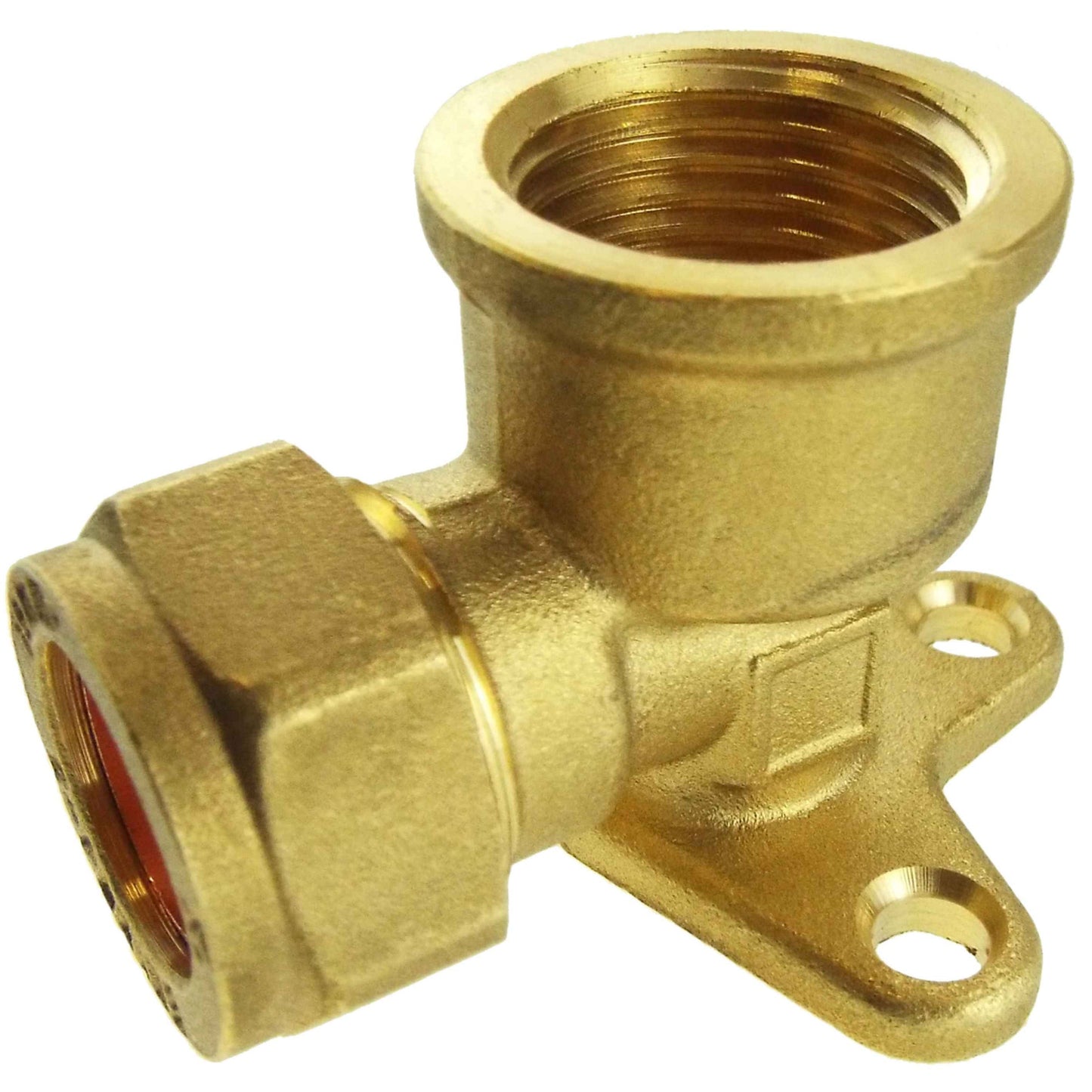 15mm Brass Wall Flange Kit with Lever Tap + 3/4" BSP Metal Splitter