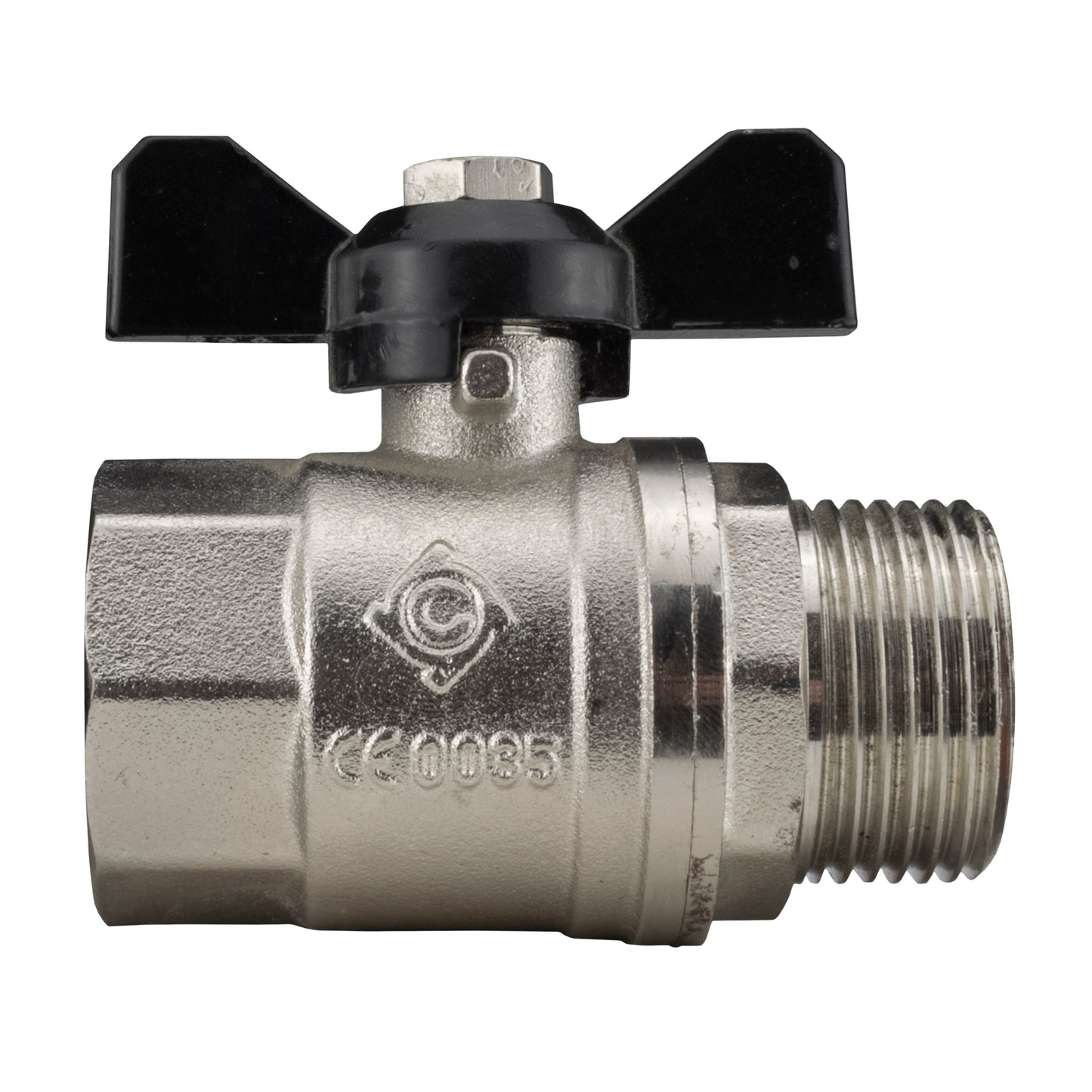 Zinc Nickel Plated Butterfly Valve 3/4" BSPM-F