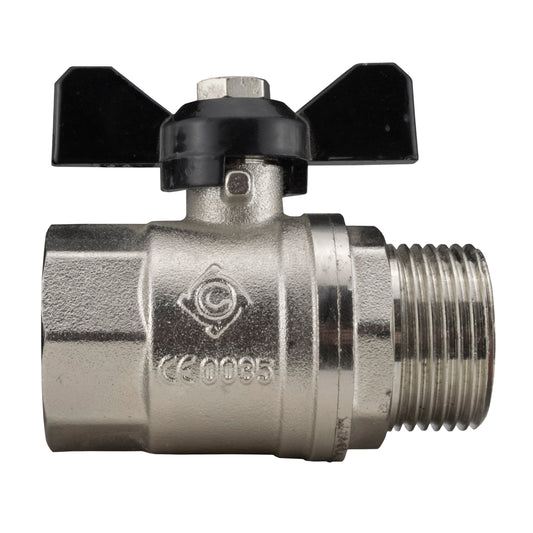 Zinc Nickel Plated Butterfly Valve 3/4" BSPM-F