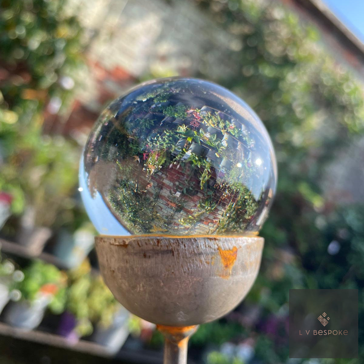 Decorative Glass Finish Metal Garden Stake with a choice of size and style available.