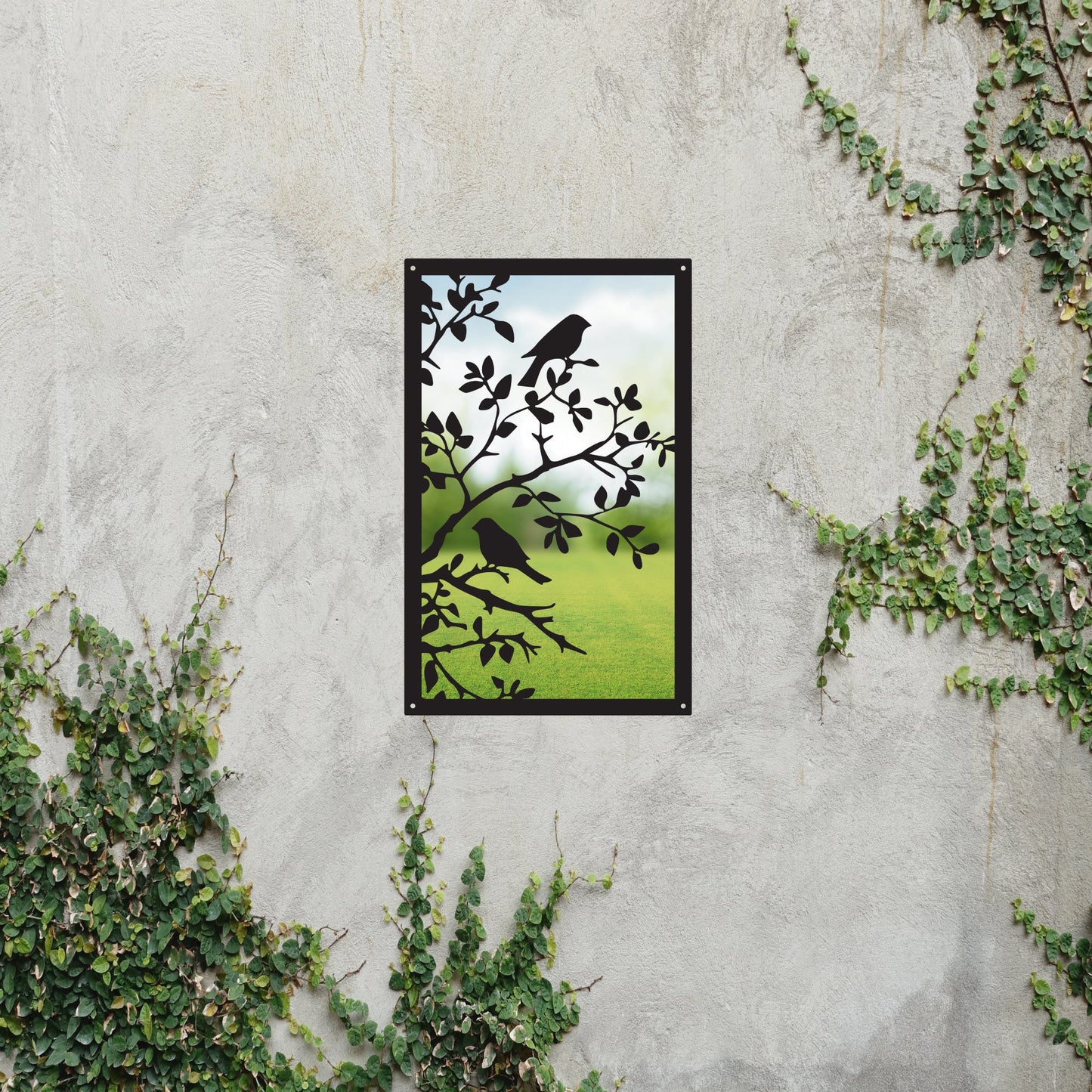 Song Birds in a Tree, SunCatcher Garden Mirror Rectangular Design