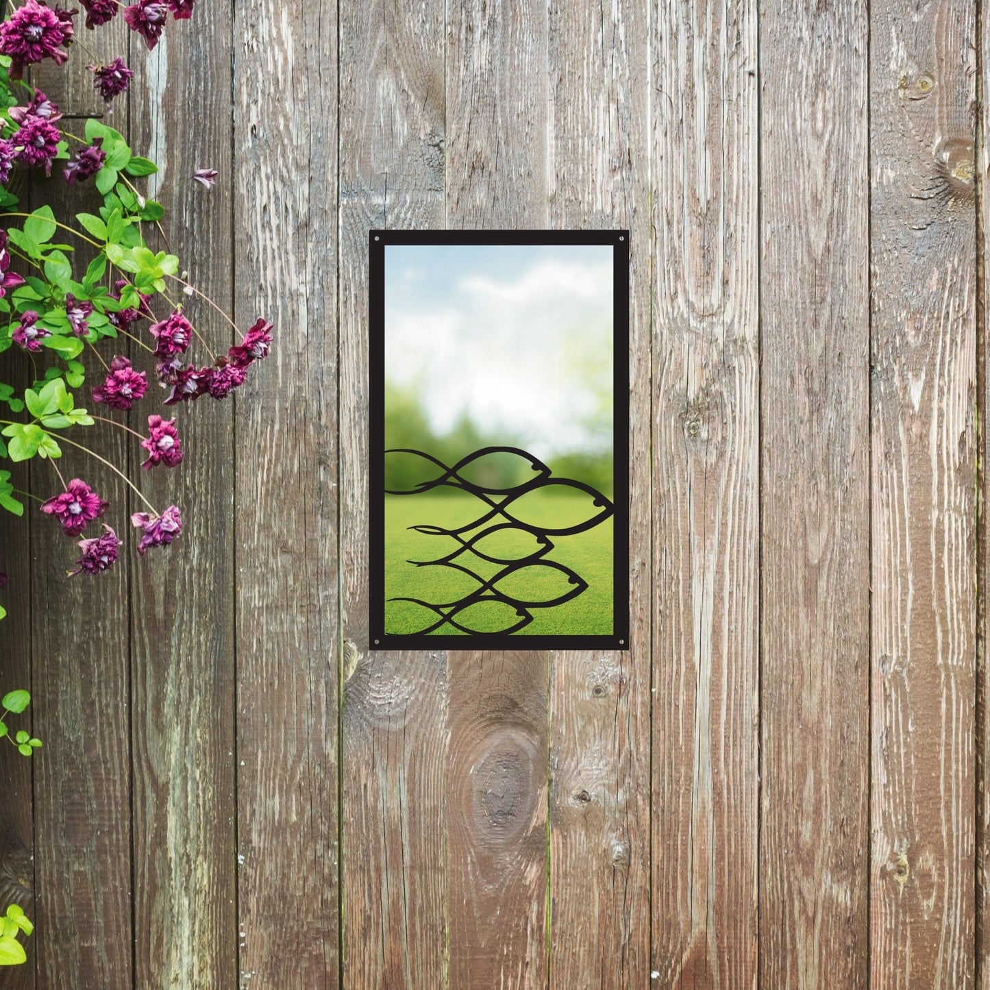 Swimming Fish, SunCatcher Garden Mirror Rectangular Design