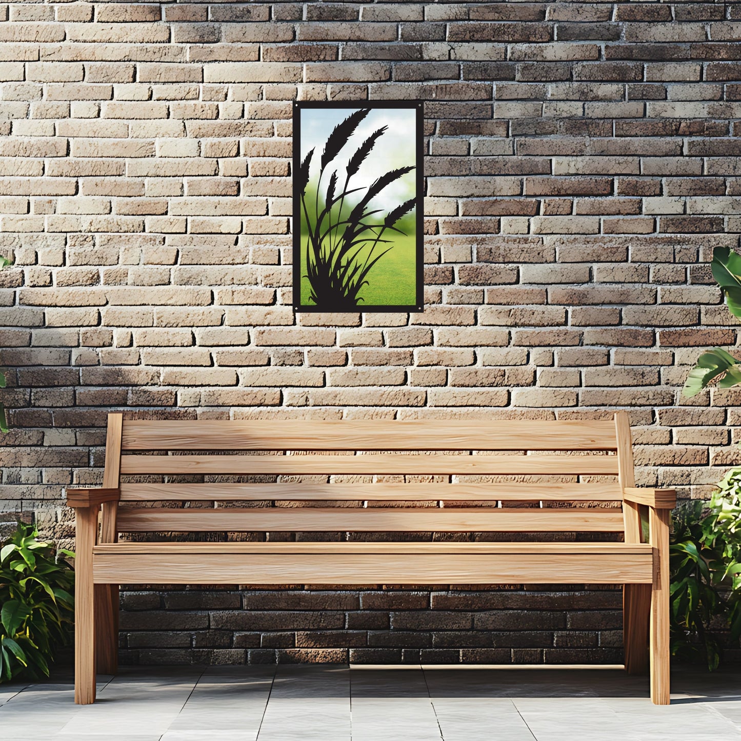 Grasses in the Wind, SunCatcher Garden Mirror Rectangular Design